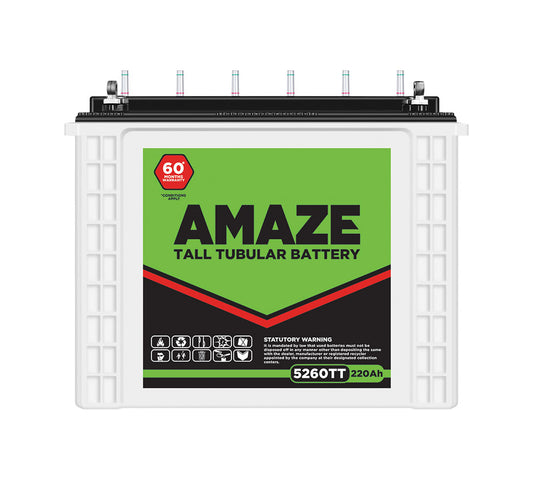 Amaze 5260TT 220Ah Tall Tubular Battery 60Month Warranty*