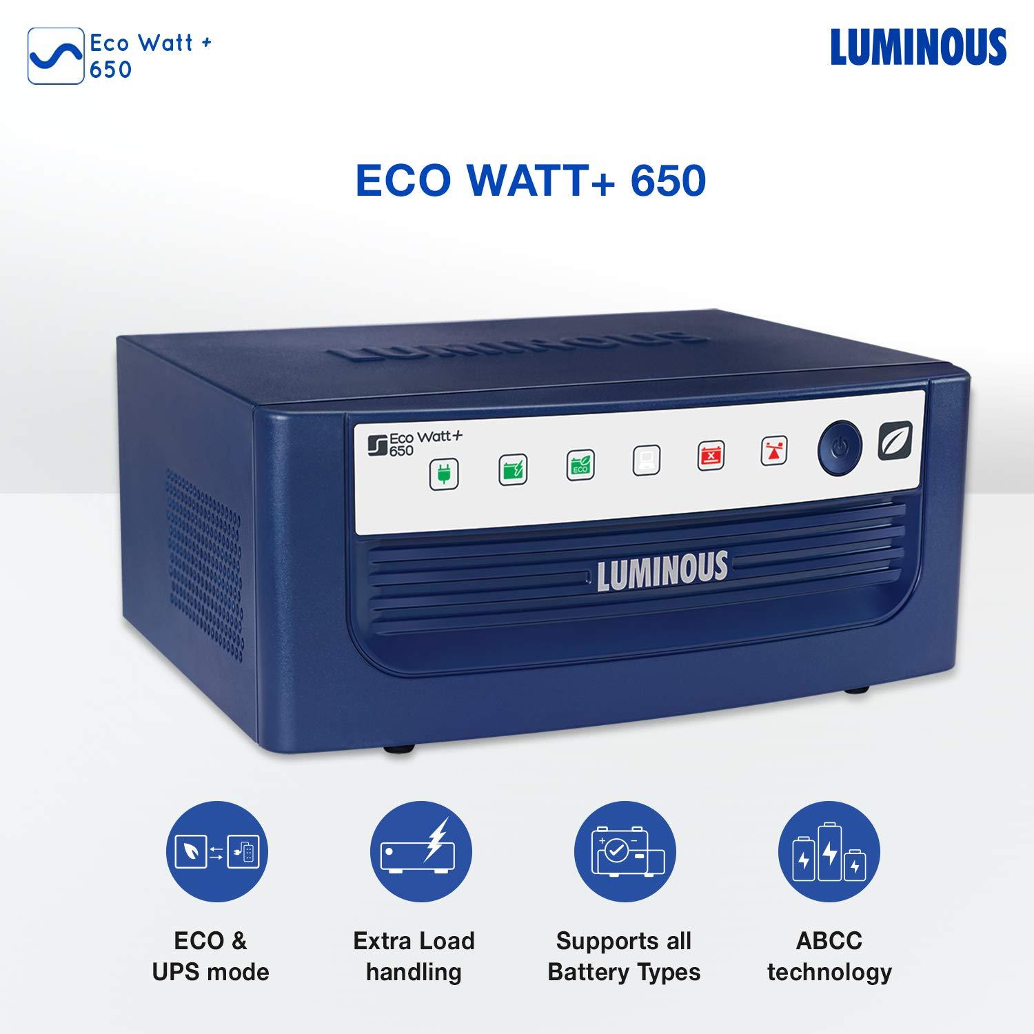 Luminous Eco Watt+ Inverter 650 VA 12V Square Wave Luminous
