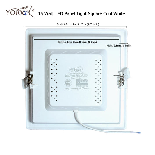 YORKUS LED Panel Light 15Watt Square Cool White
