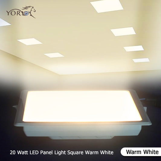 YORKUS LED Panel Light 20Watt Square Warm White