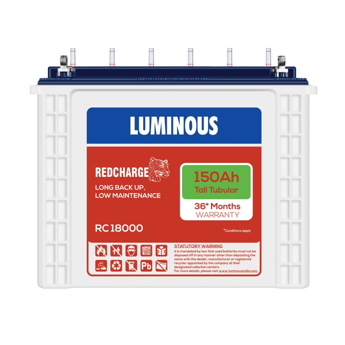 Eco Watt + Rapid 1250 Inverter  & 150ah RC18000 Tall Tubular Battery