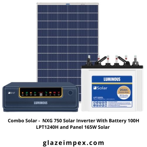 Combo Solar - NXG 750 Solar Inverter With Battery 100H LPT12100H and Panel 165W Solar