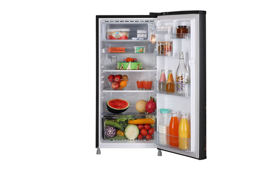 LG Refrigerator 2STAR BLACK 190L, Fast Ice Making, Toughened Glass Shelves
