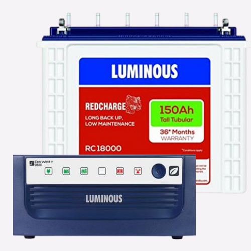 Luminous Eco Watt+ 950 With 150ah RC18000 Tall Tubular Battery