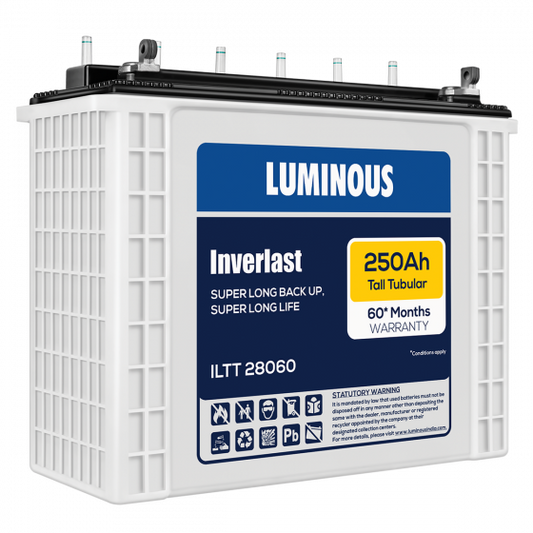 Luminous 1550 Eco Volt Neo Sine Wave Inverter with ILTT28060 250Ah Tall tubular Battery 60Month warranty*
