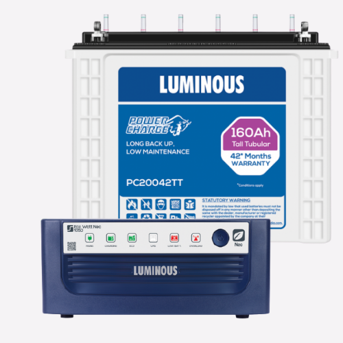 luminous Eco watt Neo 1050 Inverter with Battery 160ah Pc20042 Tall Tubular