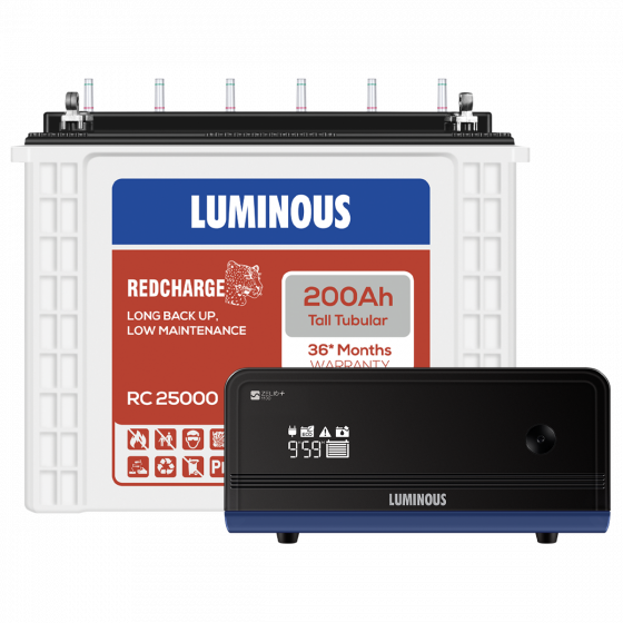Best luminous Combo set Zelio 1100 Inverter with 200ah RC25000 battery Tall Tubular