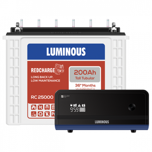 Best luminous Combo set Zelio 1100 Inverter with 200ah RC25000 battery Tall Tubular