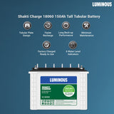 Luminous SC18060 150Ah Shakti Charge Tall Tubuar Battery 36+24 60*Month Warranty