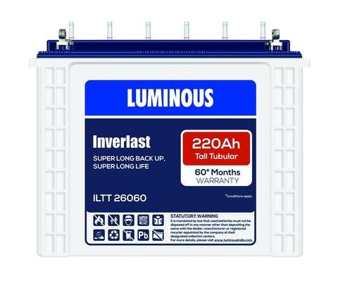 Luminous  ILTT26060 220Ah Inverlast Tall Tubular Battery 36+24 60*Month Warranty