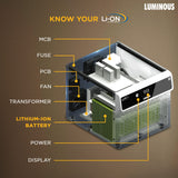 Luminous Lion 1250 Pure Sine wave Inverter Inbuilt Lithium Ion Battery with 8Years* Warranty