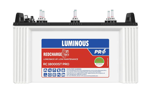 Luminous RC18000ST PRO 150 Flate Plate Tubular Battery 24+24 48Month Warranty*