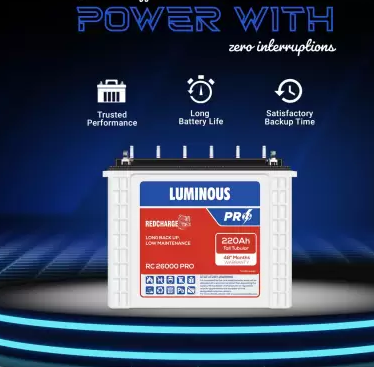 Luminous Red Charge RC26000 PRO 220Ah Tall Tubular Battery with 48-Month Warranty