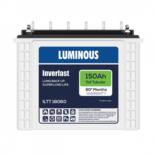 Luminous ILTT18060 150Ah Inverlast   tall tubular battery 36+24 60*Month Warranty