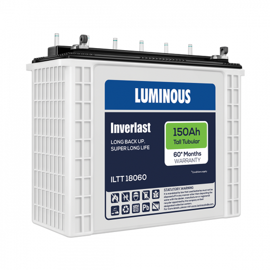Luminous ILTT18060 150Ah Inverlast   tall tubular battery 36+24 60*Month Warranty