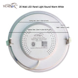 YORKUS LED Panel Light 20Watt Round Warm White