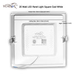 YORKUS LED Panel Light 20Watt Square Cool White