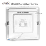 YORKUS LED Panel Light 20Watt Square Warm White