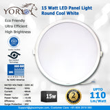 YORKUS LED Panel Light 15Watt Round Cool White