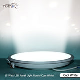 YORKUS LED Panel Light 15Watt Round Cool White