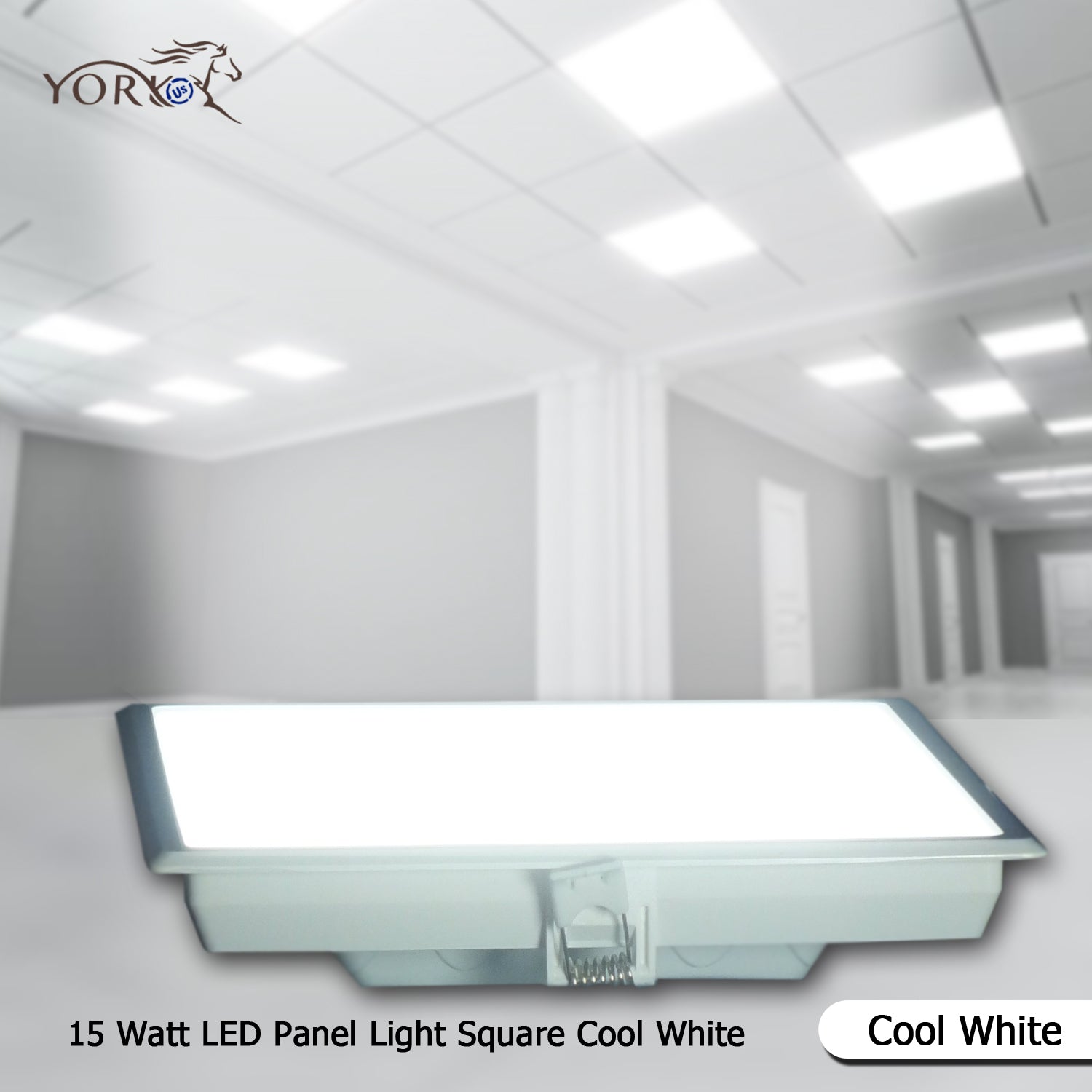 YORKUS LED Panel Light 15Watt Square Cool White