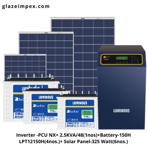 Luminous 2.5KVA off-grid solar system Combo - Inverter, Battery and Panel