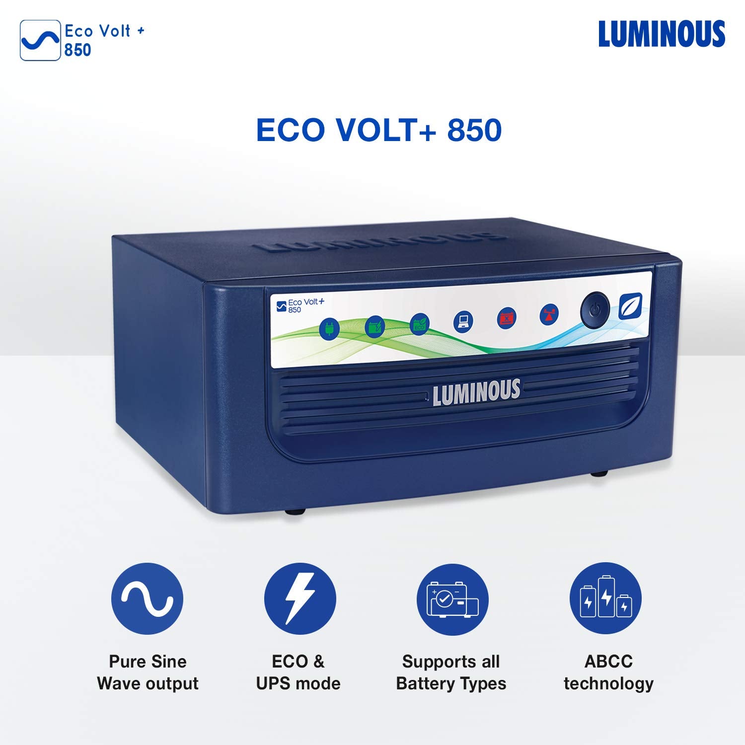 Luminous Eco Volt+ 850 Sine Wave Inverter for Home, Office & Shop