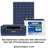 Best Hybrid Solar  Combo Sets- NXG 1800 Inverter With 150L LPT12150L Battery and 165W Panel 