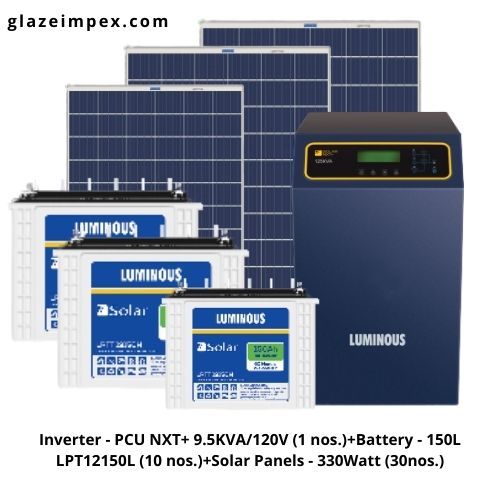 Best off-grid solar system for home with 9KVA PCU Inverter and Battery 150L also 330W Panel
