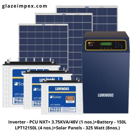 Luminous 3KVA Off-Grid Solar Price In India | Solar Inveter, Battery, Panel