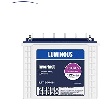Luminous Eco Watt + 85012V, Inverter With 160Ah ILTT20048 Tall Tubular Battery