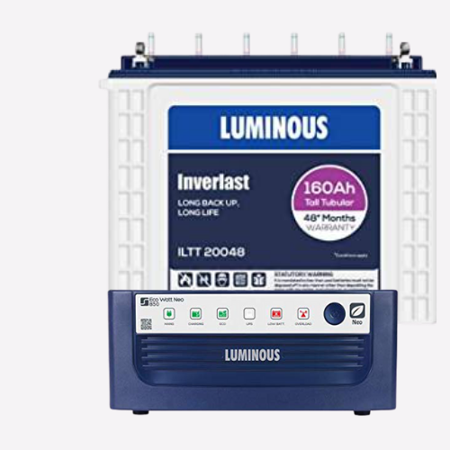 Luminous Eco Watt + 85012V, Inverter With 160Ah ILTT20048 Tall Tubular Battery