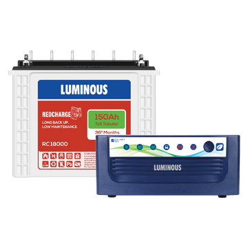 Luminous Inverter 1050 Eco watt Neo With RC18000 150Ah Tall Tubular Battery 36*Month