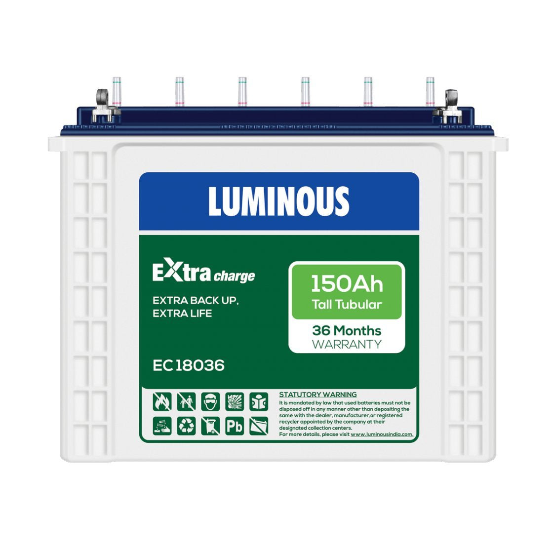 Luminous Inverter battery 150Ah - Ec18036 Tall Tubular