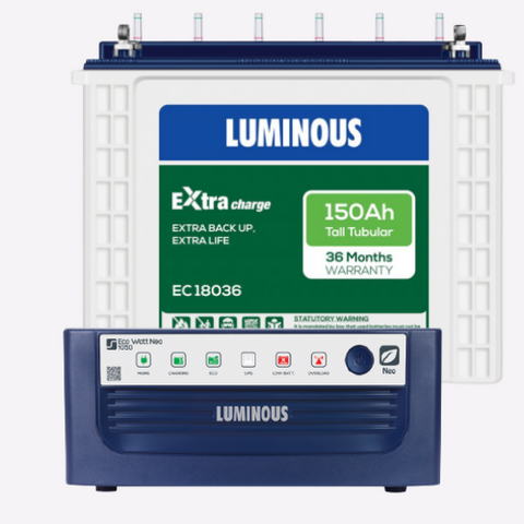 Luminous Neo Eco Watt 1050 Inverter With 150ah EC18036 Battery