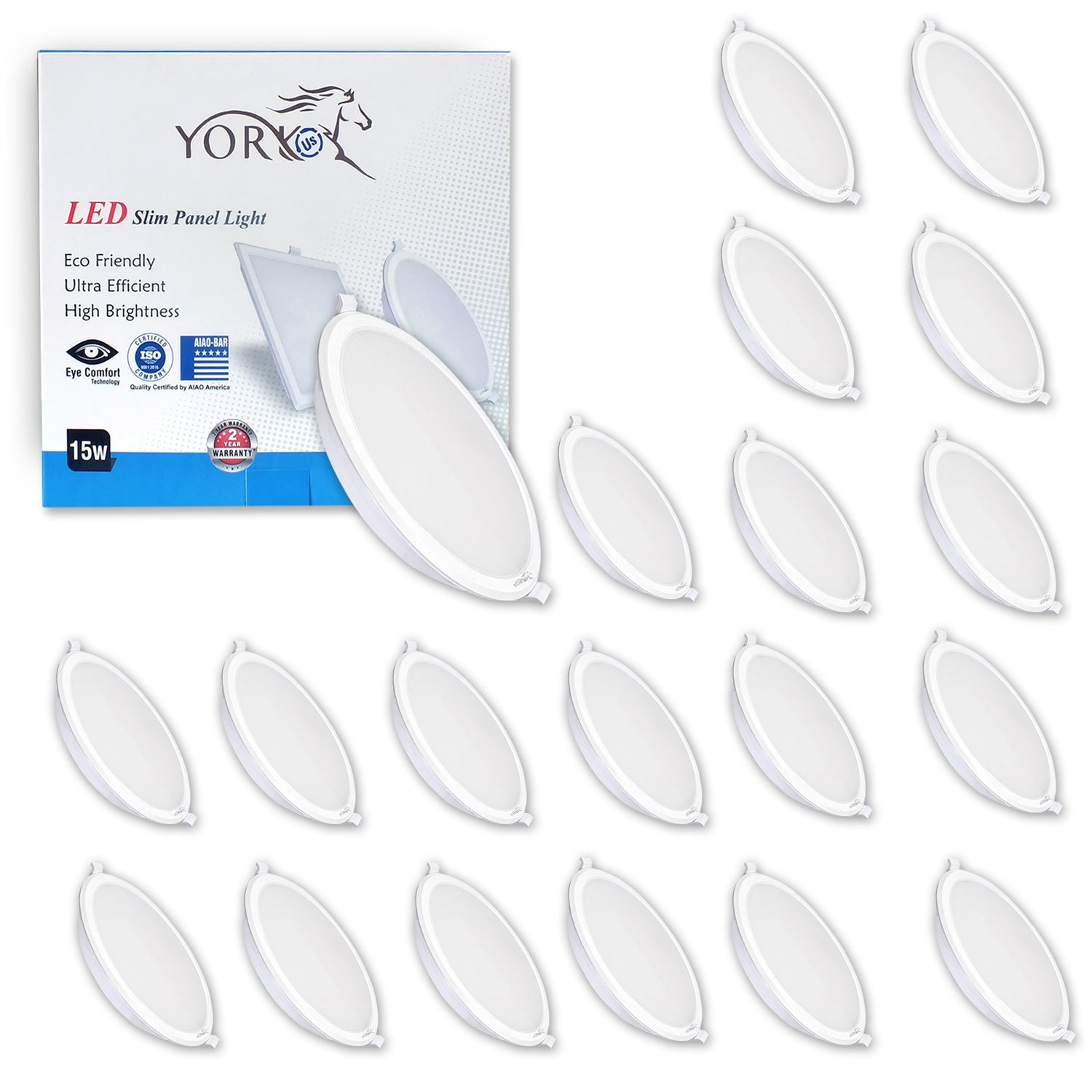 YORKUS LED Panel Light 15Watt Round Cool White