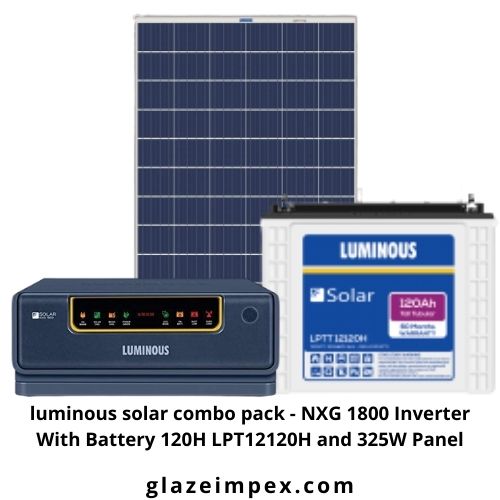 luminous solar combo pack - NXG 1800 Inverter With Battery 120H LPT12120H and 325W Panel