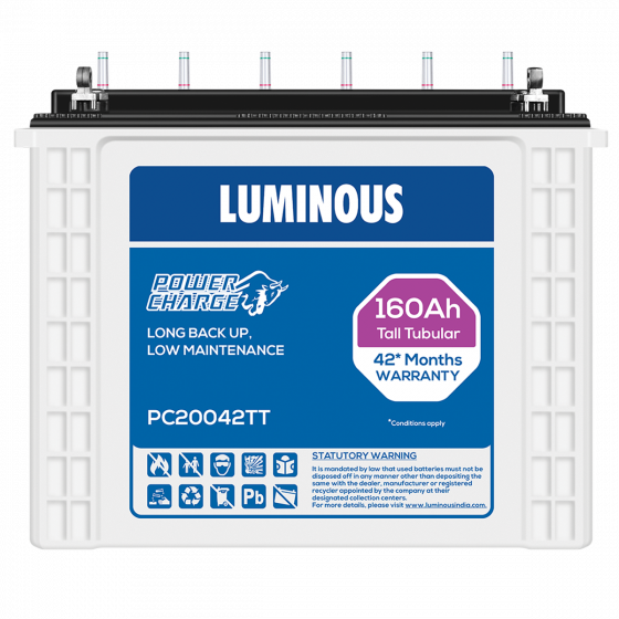 luminous Eco watt Neo 1050 Inverter with Battery 160ah Pc20042 Tall Tubular